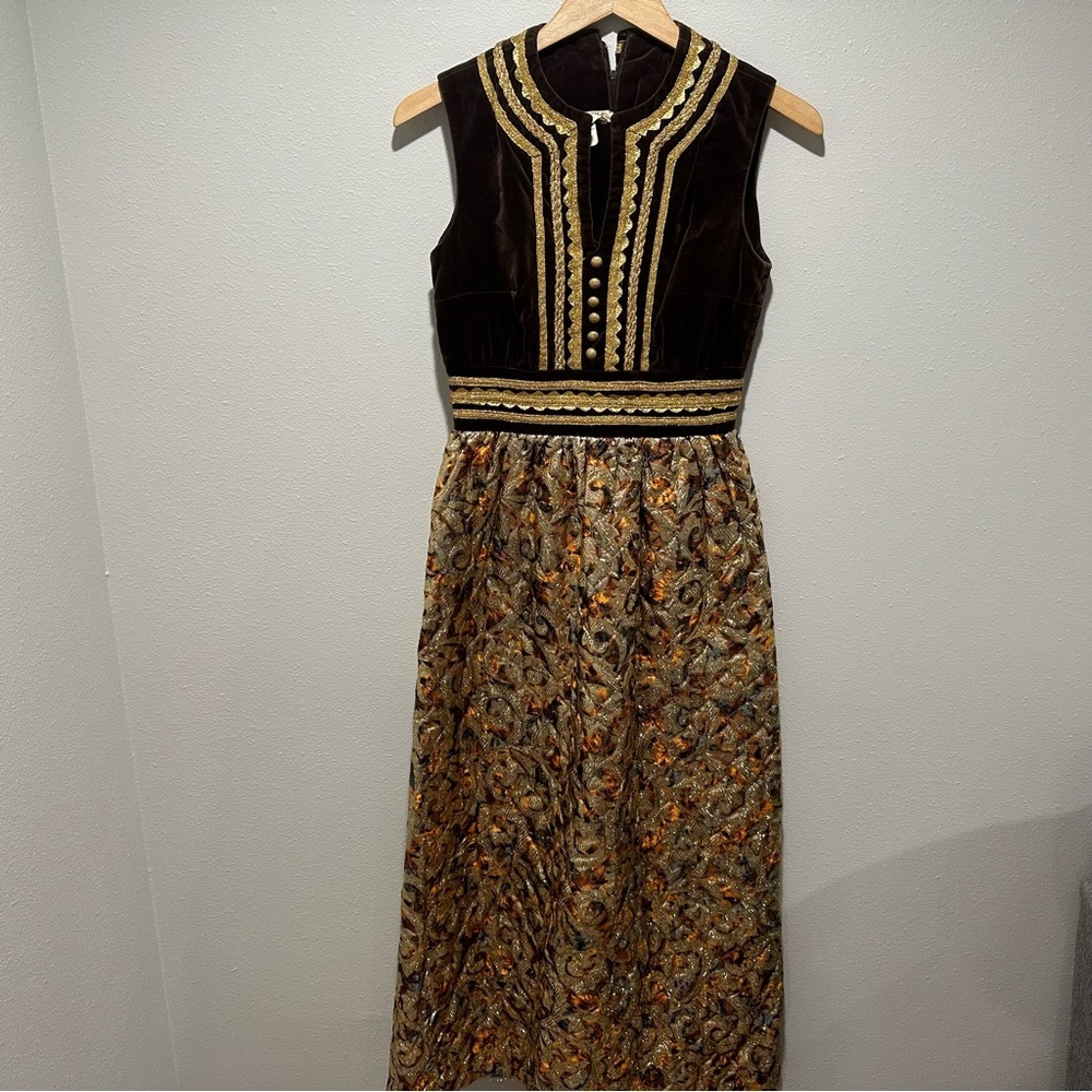 Howard Wolf Vintage Metallic Tapestry Dress - Picture 6 of 13